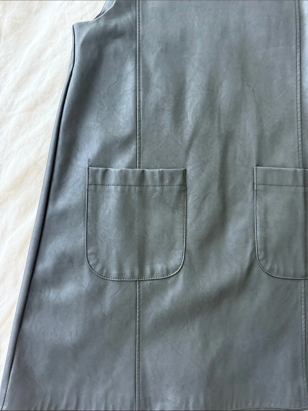 Zara Black Faux Leather Pocket Shift Dress
